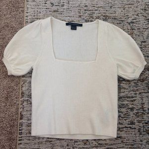 White French Connection Knit Short Sleeve Top